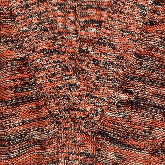 J Jill Pure Jill Campari Orange Navy Marled Space Dye Sweater Size Large - Picture 4 of 7